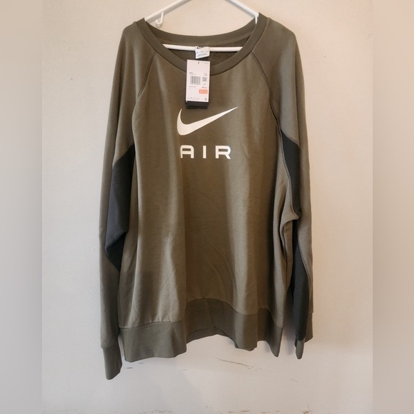 Nike Air French Terry Crew Neck Sweatshirt green Men’s xxl - Picture 1 of 3
